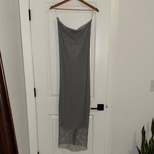 Zara Gray Mesh strapless dress